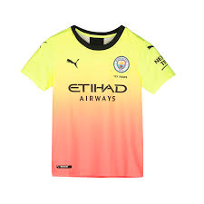 Dsquared2 x man city unveil their latest formalwear uniforms 03 march 2020 bringing what has now become a traditional seasonal refresh to the scene, dsquared2 have launched their latest manchester city. Jersey Puma Kids Manchester City Fc 2019 2020 Third Fizzy Yellow Georgia Peach Futbol Emotion