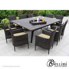 Bellini Laredo 12 Piece Dining Set W81412 Contemporary Outdoor Decor Patio Dining Set Patio Dining