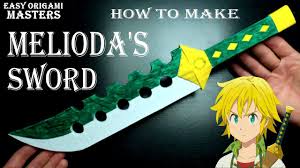 Lostvayne sword of meliodas seven deadly sins 41638. How To Make Melioda S Sword From Paper Easy Origami Master Youtube