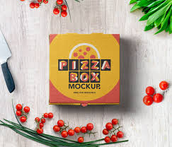 Presenting To You Another Great Mockup That Is Pizza Box Packaging Mockup With Vegetable Decorations Use The Box Mockup Packaging Mockup Free Packaging Mockup