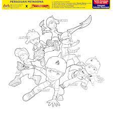 Kumpulan gambar sketsa hitam putih yang bisa didownload gratis dalam ukuran besar untuk bisa dicetak dan diwarnai. Peraduan Mewarna Kpm X Boboiboy Di Instagram