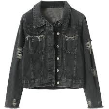 Distressed Black Denim Jacket Black Denim Jacket Denim Jacket Distressed Denim Jacket