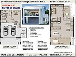 Apartment with garage floor plan. Granny Flat Over Garage Design Apartment Over Garage 2 Car Garage With Living Space Above Plans Full Architectural Concept Home Plans Includes Detailed House Plans Book 1765 English Edition Ebook