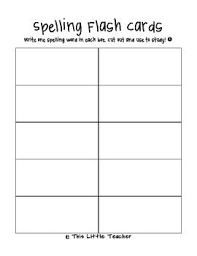 These free printable flash cards in pdf format allow you to print ready formatted cards that can be drawn on, written on or used to stick on cut out pictures and images from magazines. Spelling Flash Card Template Free Download Springintosavings Flashcards Flash Card Template Learning Abc