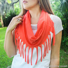 How do you sew a scarf? 10 Minute Fringe Infinity T Shirt Scarf The Thinking Closet