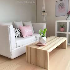 You can always find old vintage doors in your basement or old windows. Pretty Little Minis Low White Contemporary Coffee Table For Your Modern Dollhouse