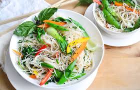 Fresh rice noodles are easy to use because you just put the package uncut in microwave for about a minute or two, and then after it cools a little, cut open the package, and pull apart the strands. Thai Rice Noodle Salad Recipe Life By Daily Burn