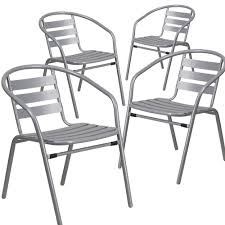 Corrales Stacking Patio Dining Chair Metal Restaurant Metal Patio Chairs Outdoor Dining Chairs