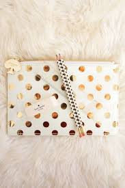Kate Spade New York Pencil Pouch With Bridge Pencils Gold Dots Kate Spade Pencil Pouch Pencil Pouch Kate Spade Gifts