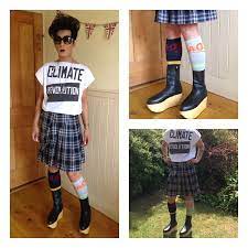 Vivienne westwood gold pearl pendant necklace. In Vivienne Westwood Climate Revolution Tshirt Tartan Kilt Chaos Socks Rocking Horse Boots Tartan Kilt Skirt Design Horse Boots