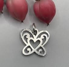James Avery Sterling Silver Open Butterfly Heart Charm