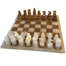 1960s Mexican Onyx Chess Set Chess Set Marble Chess Set Wood Chess Set