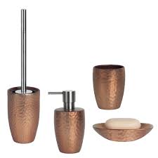 Check spelling or type a new query. 4 Piece Bathroom Accessories Set Spirella Darwin Hammered Copper Walmart Com Walmart Com