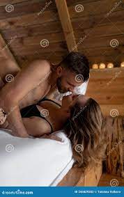 Sexy Couple Kiss Breast Stock Photos 