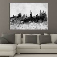 Black And White Canvas Prints From Photos Watercolor Splash New York City Skyline Art Canvas Print Black White Extra Large Wall Art Canvas Print City Skyline Art Large Canvas Wall Art Skyline Art