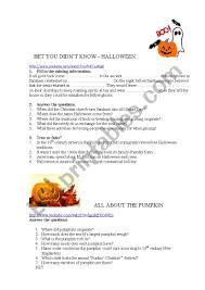 Challenge them to a trivia party! Halloween History And Pumpkin Trivia Esl Worksheet By Svetlana Antonova