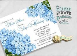 Printable Blue Hydrangea Bridal Shower Invitation Cottage Chic Vintage Flowers C Hydrangea Wedding Invitations Hydrangeas Wedding Bridal Shower Invitations