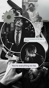 Kim Taehyung Bts V Lockscreen Wallpaper Edit Aesthetic White Nlack And Grey Feature Wall Wallpaper Gray Aesthetic Blue Wall Art