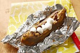 Bananes S Mores Au Beurre D Arachide Recette Bananes Au Barbecue Kraft Recipes Beurre De Cacahuete