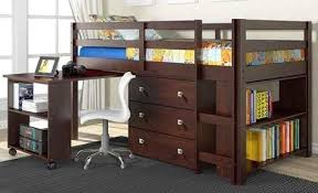 Combine form and function for two kids in an intelligent way. Twin Low Loft Includes Desk Chest Bookcase Cappuccino Donco 760 Tcp Low Loft Beds Loft Bed Bunk Beds With Stairs