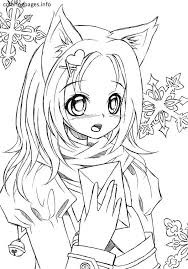 Anime Cat Girl Coloring Pages Mermaid Coloring Pages Cartoon Coloring Pages Cat Coloring Page