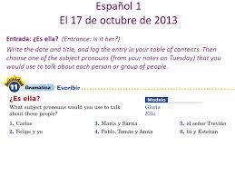 Entrada Es Ella Entrance Is It Her Write The Date And Title And Log The Entry In Your Table Of Contents Then Choose One Of The Subject Pronouns Ppt Descargar Finite verbs are the actual verbs which are called the roots of sentences. subject pronouns