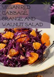 Vegan Red Cabbage Orange And Walnut Salad Recipe Red Cabbage Recipes Red Cabbage Walnut Salad