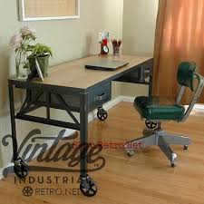 Royston Escritorio Industrial Frances Sobre Ruedas Vintage Industrial Desk Vintage Industrial Furniture French Industrial