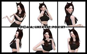 Hello All Here Is My New Pose Set Aoa Like A Cat Requested By Ouiouisims Notes Important Read Before Y Prom Photography Poses Poses Sims 4 Mods Clothes