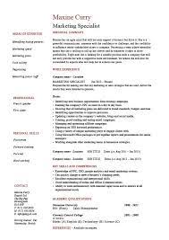 So it will be short. Marketing Specialist Resume Sales Academic Qualifications Example Sample Key Skills Careers
