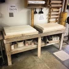 81 Likes 11 Comments Michael Penilla Nephylsmythe On Instagram The Wedging Table Is Now Complete 2 20 X Pottery Studio Ceramic Studio Ceramic Workshop