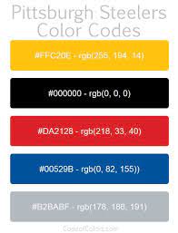 Pittsburgh Steelers Team Color Codes