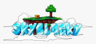 Each player spawns on a small floating island with limited resources and must think creatively to gather materials, expand the island and survive. Transparent Skyblock Png Minecraft Skyblock Logo Transparent Png Download Kindpng