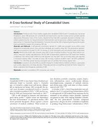 Maybe you would like to learn more about one of these? Pdf A Cross Sectional Study Of Cannabidiol Users