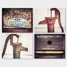 Beautifully designed to serve as both soap and toothbrush holder, this exquisite piece of bath décor will look astonishing while keeping adding these rustic decorations on your wall will enhance any farmhouse setting. Rustic Bathroom Wall Decor Set Of 4 Unframed 5x7 Prints Farmhouse Bath Art In Brown Red Green And Blue Home Kitchen Handmade Products Westmead Is Edu Ph