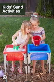 Bring The Beach To The Backyard With Kids Sand Tables Toys Perfect For Outdoor Crafts In 2020 Outdoor Activities For Toddlers Educational Toys For Kids Kids Playing