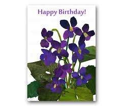 Get original happy birthday violet gifs for free. Happy Birthday Card Violets Springtime By Tornpaperco On Zibbet