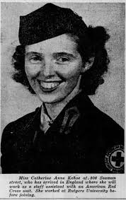 Catherine "Kay" Anne Kehoe. Group A Clubmobiler. She arrived in England  1945 July, so she was one of the last members of the Group.