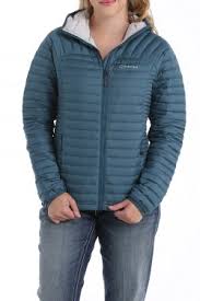 Womens Mid Weight Quilted Down Jacket Teal