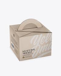 Kraft Box Mockup Half Side View High Angle Shot In Box Mockups On Yellow Images Object Mockups Box Mockup Kraft Boxes Design Mockup Free