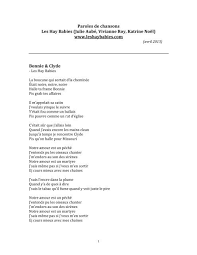Bref, c'est le titre idéal pour le générique de l'émission. Paroles De Quelques Chansons Les Hay Babies