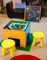 How To Make A Kids Toy Table It S A Whiteboard Is It A Track For Toy Cars No It S The Lot This Super Play Diy Kids Table Diy Kids Toys
