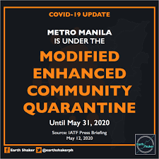 Check spelling or type a new query. Earth Shaker Ph On Twitter Just In Metro Manila Is Under Modified Enhanced Community Quarantine Ecq From May 16 31 2020