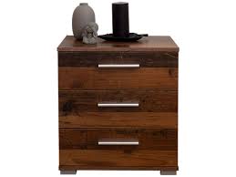 Dieser nachttisch mit schublade ist wie gemacht für ihr bett. Nachttisch Elora 3 3 Schubladen Spanplatte Vintage Holz Vente De Nachttisch Conforama
