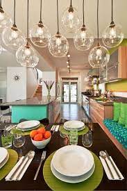 A Kitchen Not Afraid Of Color Going Bold With Lime And Seafoam Green Kitchen Inspiration Green Kitchen Inspiration Dining Room Lighting Kitchen Inspirations