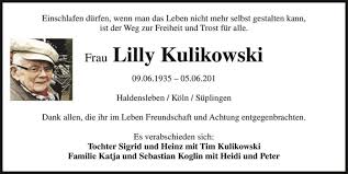 Traueranzeigen von Lilly Kulikowski