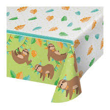 Sloth Party Plastic Tablecloths 3 Count Walmart Com Sloth Birthday Party Table Cloth Sloth