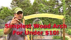 The materials list etc are for an arch 1.2m wide, 0.9m deep and 2.4m high which would fit over a garden path, but the design allows for the dimensions to be changed. How To Make The Easiest Wooden Garden Gate Arch Inexpensively Youtube