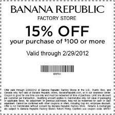 15 Off Banana Republic Factory Stores Retail Coupons Clothing Coupons Coupons
