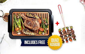 Gotham Steel Smokeless Grill Safely Barbecue Indoors Grilling Gotham Steel Food